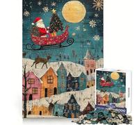 Rompecabezas de 1000 Piezas El Vuelo de Santa Claus en Nochebuena para Adolescentes Ideal para estimular la Memoria, entretenerse en casa y armar Un Regalo Encantador (38x52cm)