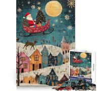 Rompecabezas de 1000 Piezas El Vuelo de Santa Claus en Nochebuena para Adultos y Adolescentes Juguete para Pensar y reflexionar Alivia el estrés Regalo navideño de diseño Sencillo (50x75cm)