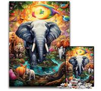 Rompecabezas de 1000 Piezas Elefante Artístico, Rompecabezas difícil para Adultos y Adolescentes, Noche de Juegos en Familia, Idea de Regalo para estimular el Cerebro, 50x75cm/19,68x29,52 Pulgadas