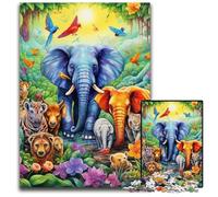 Rompecabezas de 1000 Piezas Elefante Artístico, Rompecabezas Imposible para Adultos, Ideal para Adolescentes y coleccionistas, Regalo de Viaje, Actividad Familiar, 26x38cm/10,23x14,96 Pulgadas