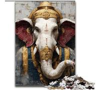 Rompecabezas de 1000 Piezas Elefante Buda, Ideal para Pasar el rato sin estrés en casa, con póster y Hoja de Trivia a Juego (50x75cm)