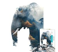 Rompecabezas de 1000 Piezas Elefante Gigante del Bosque majestuoso Juegos relajantes Juguetes adictivos para Cultivar la Paciencia Excelentes Regalos y Juguetes para cumpleaños (tamaño 50x75cm)