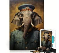 Rompecabezas de 1000 Piezas Elefante Soldado para Adolescentes Refuerza la Memoria y el vínculo Familiar Bordes precisos Regalo Original (38x26cm)