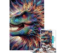 Rompecabezas de 1000 Piezas Elegancia de Dinosaurios tiranosaurio para Adultos y familias Entrena tu Cerebro y Tus Manos Regalo Ideal para Reducir el estrés 38x52cm