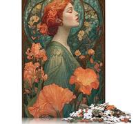 Rompecabezas de 1000 Piezas Elegancia Floral - 4 Rompecabezas de Madera, Juego Educativo, Juguete de desafío, 1000 Piezas (75 x 50 cm)