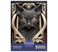 Rompecabezas De 1000 Piezas Elegant Cat Art Decoration Rompecabezas para Adultos Juegos Relajantes Decoración del Hogar Cumpleaños Y Navidad 38x26cm/1000pcs