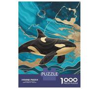 Rompecabezas De 1000 Piezas Elegant Orca Whale in Ocean Rompecabezas para Adultos Juego De Ingenio Corte De Precisión Cumpleaños Y Navidad 52x38cm/1000pcs