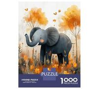 Rompecabezas De 1000 Piezas - Elephant in A Field of Flowers Rompecabezas Juego De Ingenio Decoración De Pared Oferta como Regalos para Toda La Familia 52x38cm/1000pcs