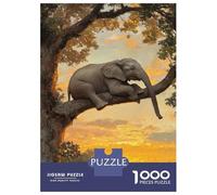 Rompecabezas De 1000 Piezas Elephant in Tree at Sunset Rompecabezas para Adultos Juegos Relajantes Análisis Y Lógica Cumpleaños Y Navidad 52x38cm/1000pcs