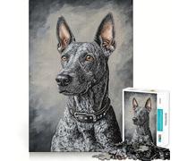 Rompecabezas de 1000 Piezas en Blanco y Negro con Retrato de Perro Juego Creativo para ejercitar la Mente Regalo de cumpleaños (50x75cm)