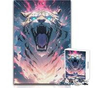 Rompecabezas de 1000 Piezas en Modo Bestia Tigre para Adultos Juega y aprende Actividad Inteligente sincero para Celebrar Tamaño: 38x52cm