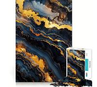 Rompecabezas de 1000 Piezas en Negro y Oro con diseño estético y Corte preciso Un desafío Inteligente y Divertido,Ideal para el Ocio 50x75cm