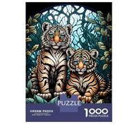 Rompecabezas De 1000 Piezas Enchanted Kingdom Tiger Rompecabezas para Adultos Juego De Ingenio Ensamblaje De Patrones Difícil Y Desafiante 52x38cm/1000pcs
