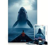 Rompecabezas de 1000 Piezas Encuentro con Ballenas en el mar para Adultos Ideal para Mejorar la Memoria, una Actividad Relajante y un Regalo Memorable (38x26cm)