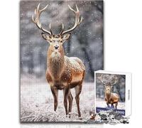 Rompecabezas de 1000 Piezas Encuentro en el Bosque Nevado, Aprendizaje Consciente, Divertido Juego, Celebraciones alegres, tamaño 38x52cm