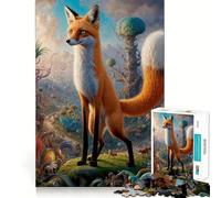 Rompecabezas de 1000 Piezas Encuentros místicos con Zorros para Adultos Juguete para la Mente Alivia la ansiedad Bordes precisos Regalo Original (38x52cm)