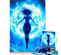 Rompecabezas de 1000 Piezas Energía Azul Mujer Adolescentes para el Desarrollo Cerebral, Escapada Consciente, Limpieza, Únete, Sorpresa Festiva (50x75cm)