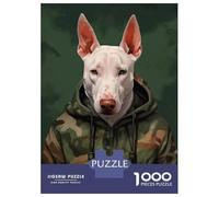 Rompecabezas De 1000 Piezas English Bull Terrier Camo Rompecabezas para Adultos Juegos Relajantes Decoración del Hogar Cumpleaños Y Navidad 52x38cm/1000pcs