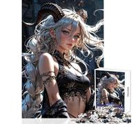 Rompecabezas de 1000 Piezas: Enigmática Diosa cornuda de Elegancia gótica Juguete Educativo Regalo de cumpleaños Juego práctico con póster a Juego y Hoja de Trivia Tamaño 38x52cm