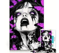 Rompecabezas de 1000 Piezas Enjambre de Mariposas,Estilo gótico,Corte Limpio,Juguete para desarrollar la Capacidad cognitiva,diversión y Entretenimiento navideño (50x75cm)