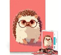 Rompecabezas de 1000 Piezas Erizo con Gafas,ilustración Minimalista y Adorable,Ajuste, Juguete Creativo para desarrollar la Creatividad,Tiempo de Descanso y diversión,decoración navideña