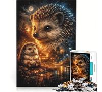 Rompecabezas de 1000 Piezas Erizo Nocturno Fauna Urbana Juguetes para armar desafío difícil con Piezas de Formas aleatorias Que encajan Perfectamente 38x52cm