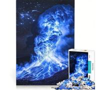 Rompecabezas de 1000 Piezas: erupción de un volcán Azul, Juguete Educativo, Ideal para Reducir el estrés y Fortalecer el Amor en Pareja 50x75cm