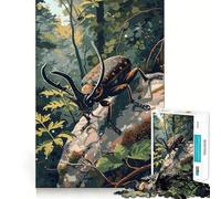Rompecabezas de 1000 Piezas - Escarabajo Negro Corte preciso Juego Divertido para Pensar Tiempo Lento Diversión Arte navideño para el hogar (38x26cm)