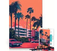 Rompecabezas de 1000 Piezas Escena navideña de Beverly Hills,Los Ángeles,con Ajuste, Ideal para Juegos cognitivos y Entretenimiento (38x52cm)