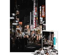 Rompecabezas de 1000 Piezas Escena Nocturna de una Calle de Japón Juego Educativo Que desafía la Inteligencia Cerebral Juguetes adictivos Regalos de Amigo Invisible Regalo de cumpleaños (38x52cm)
