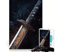 Rompecabezas de 1000 Piezas Espada de Las Llamas Eternas,con Bordes Finos,Ideal para Manualidades,Actividades Creativas,Entretenimiento y como Regalo de cumpleaños 38x52cm