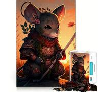 Rompecabezas de 1000 Piezas Espada del Guerrero Ratón para Adolescentes Rompecabezas Mental para aliviar la tensión Arte para armar Regalo Premium (50x75cm)