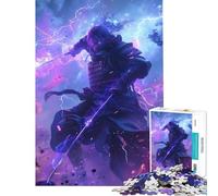 Rompecabezas de 1000 Piezas Espada Relámpago Samurai para Adultos Diversión en casa Juego práctico de Corte de precisión Apto para Mayores de 14 años 50x75cm