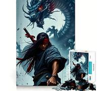 Rompecabezas de 1000 Piezas Espadachín Ciego y dragón,Juego de Bordes, Juguete para Entrenar la Mente,diversión para Jugar despacio,Regalo de cumpleaños 38x26cm