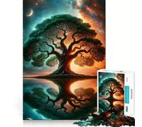 Rompecabezas de 1000 Piezas Espejismo del Roble Celestial,Corte preciso,Divertido Juego de Habilidad Mental,Juego para el Tiempo Libre,Regalo Festivo de Ocio (38x26cm)