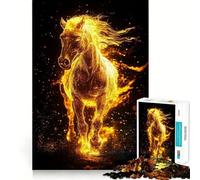 Rompecabezas de 1000 Piezas Espíritu del Caballo Ardiente,Juego de Bordes, Juguete para Entrenar la Mente,diversión para Jugar despacio,Regalo de cumpleaños 38x26cm