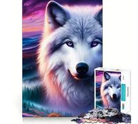 Rompecabezas de 1000 Piezas Espíritu del Crepúsculo Lobo, Bordes Suaves, Juego Divertido y Relajante, Regalo de cumpleaños (50x75cm)