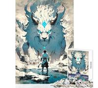 Rompecabezas de 1000 Piezas Espíritu del León Blanco Juego de ingenio Regalos para Mujeres Juguetes de decoración para el hogar con Piezas de Formas aleatorias Que encajan Perfectamente (38x52cm)