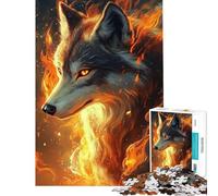 Rompecabezas de 1000 Piezas Espíritu del Lobo Llameante Rompecabezas para Adultos Carrera de Velocidad Manual Difícil y desafiante 50x75cm