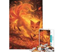 Rompecabezas de 1000 Piezas Espíritu del Zorro Ardiente Un Reto para completar Decoración Juego de ingenio para Mayores de 14 años 38x26cm