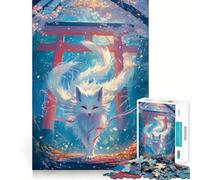 Rompecabezas de 1000 Piezas Espíritu del Zorro Kitsune Blanco para Adultos Juego de Habilidad Mental Corte láser para un Ajuste Actividad gratificante para días lluviosos (50x75cm)