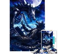 Rompecabezas de 1000 Piezas Espíritu Guardián del Lobo a la Luz de la Luna Difícil y desafiante Juego Educativo de análisis y lógica Apto para Mayores de 14 años 38x26cm