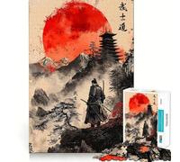 Rompecabezas de 1000 Piezas,espíritu samurái Bushido,Borde, Juego cognitivo,Juego Lento,Divertido,decoración navideña (50x75cm)