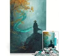 Rompecabezas de 1000 Piezas Espíritu samurái en la Niebla otoñal Juego de ingenio para ejercitar la Mente y Las Manos Ideal para Decorar el Escritorio 50x75cm