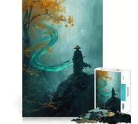 Rompecabezas de 1000 Piezas Espíritu samurái en la Niebla otoñal para Adolescentes Mejora la Memoria, es Informal, Relajante y Tiene Bordes precisos Un Regalo Elegante (38x52cm)
