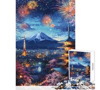 Rompecabezas de 1000 Piezas Esplendor Nocturno de Tokio para Adultos Juego de ingenio análisis y lógica cumpleaños (tamaño 38x26cm)
