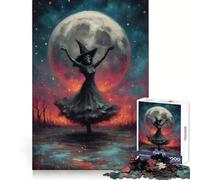Rompecabezas de 1000 Piezas: Esqueleto de Bruja Bailando bajo la Luna Llena Ideal para Pensar, Entrenar, Relajarse y divertirse Bordes definidos Regalo conmovedor (38x52cm)