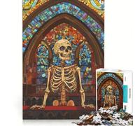 Rompecabezas de 1000 Piezas Esqueleto en una Iglesia Juego Familiar Montaje de Patrones con Piezas de Formas aleatorias Que encajan Perfectamente 38x26cm