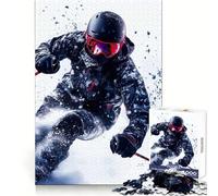 Rompecabezas de 1000 Piezas Esquiador en acción para Adolescentes Juego Inteligente para fomentar la convivencia Obra de Arte para armar 38x52cm
