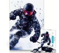 Rompecabezas de 1000 Piezas Esquiador en acción para Adolescentes Juego Inteligente para fomentar la convivencia Obra de Arte para armar 38x52cm